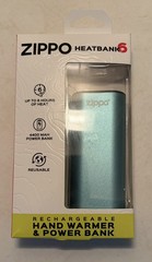 Zippo Heatbank 6 Rechargeable Hand Warmer & Power Bank USB Compatible New teal