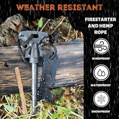 Fire Starter Kit – Premium Flint and Steel Firestarter for Campfires, Hemp