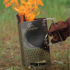 Campingmoon Charcoal Chimney Starter Collapsible Foldable Grill Chimney Stainles