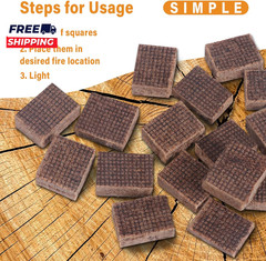 Fire Starter 64 Mini Square Natural Fire Starters for BBQ Campfire Fireplace