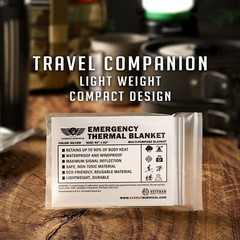 EVERLIT Survival Emergency Mylar Thermal Blanket, Foil Space Blanket Designed…