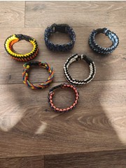 LOT: (6) Paracord Survival Bracelet – Handmade Multicolor – Outdoor Camping Hike