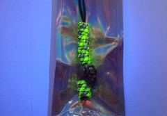 Knife Lanyard 550 Paracord Marvel Venom Half Skull UV Reactive Yellow Grey Black