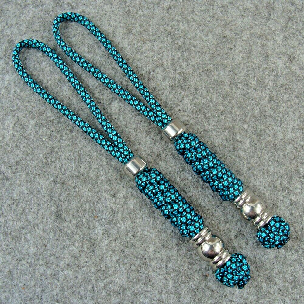2 Pack Handmade 550 Paracord Knife Lanyard With Steel Beads / Knife Pendant