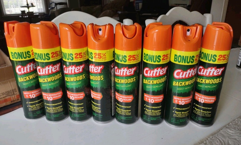 8 Cutter Bug Spray Repellent Deet 25% Backwoods Off Insect 7.5 oz Aerosol Cans