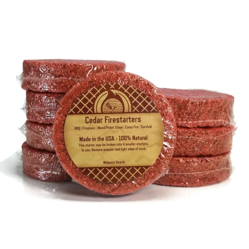 Cedar Fire Starters (8 Pack – Up to 32 Fires) Made in USA