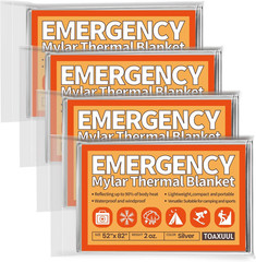 Emergency Blanket 4 Pack, Reflective Thermal Blanket, Space Mylar Blankets