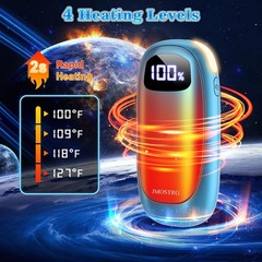 Rechargeable Hand Warmers 2-Pack Dual-Sided Heating LED Flashlight 127°F 13H