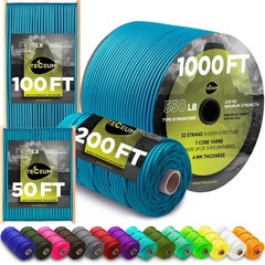 Teceum Paracord Type Iii 550 Ice Mint 100 Ft 4Mm Tactical Rope Mil-Spec Outdoor