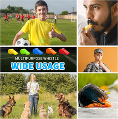Plastic Whistles, 24Pcs Sports Whistle Bulk with Lanyard, Loud Crisp Sound Whist