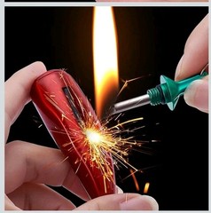 (6) Permanent Match Flint Matchstick Fire Starter, Keychain,Kerosene Refillable