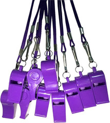 20 Pcs Plastic Loud Whistles with Lanyard for Referee Coaches Basketball Footbal