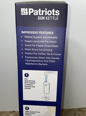 4 Patriots Sun Kettle 16.9 oz Boil Water Solar Heater OffGrid Hot Water From Sun