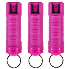 3 Police Magnum pepper spray .50oz hot pink molded keychain defense protection