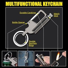 Permanent Match Infinity Lighter, Multitool Keychain Bottle Opener for Men,