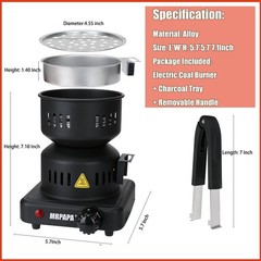 Coal Burner – Electric Charcoal Starter, Electric Stove ETL Approved Durable …