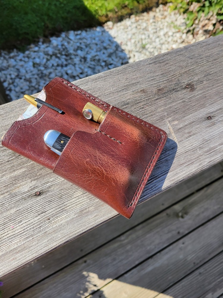 Custom Leather North Brook Iron Field Book Pocket Organizer. EDC.