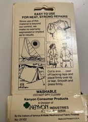 VINTAGE KENYON K TAPE VINTAGE 1970’S DEEP RED NYLON REPAIR NEW OLD STOCK