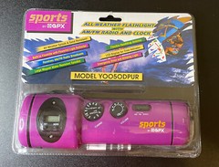 Sports GPX Water Resistant Flashlight With AM/FM Radioo Clock Model YOO5OD