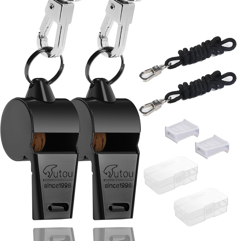 Whistle Stainless Steel Coach Sports Whistle with Lanyard Coach Loud Crisp Sound