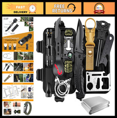 11-in-1 Emergency Survival Kit – Outdoor Gear for Camping, Hiking & Backpacking