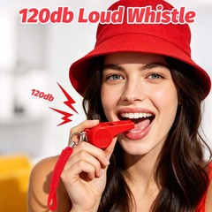 100Pcs Colorful Plastic Whistles with Lanyards Bulk, 120dB Loud Sports Whistl…