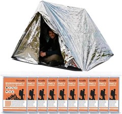 Emergency Mylar Thermal Blankets, 10-Pack Silver Space Blanket for Survival Kit,