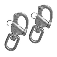 Pair of 2-3/4in70mm Swivel Eye Snap Shackle Quick Release Bail Rigging Sailin…