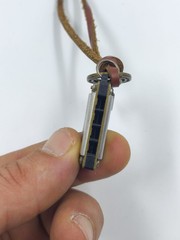 Vintage Metal Whistle Pendant Necklace Leather Cord Survival Whistle Outdoor EDC