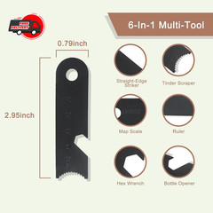 2-Pack Ferro Rod Fire Starter Kit w/6-in-1 Tool & Tinder – Survival Camping