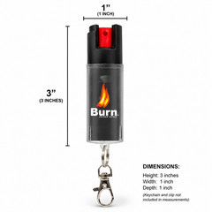Burn Pepper Spray 1/2oz Self Defense Security Protection Keychain Black
