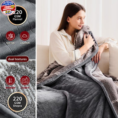 Heated Electric Blanket Full Size – 72″x84″ Flannel Heating Blanket with 10 Heat
