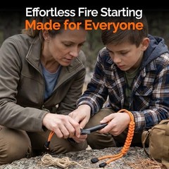4 Inch Survival Ferrocerium Drilled Flint Waterproof High Spark Fire Starter |