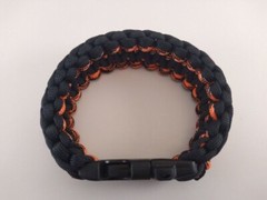 Orange, Black, White/Black King Cobra Paracord Bracelet with whistle buckle