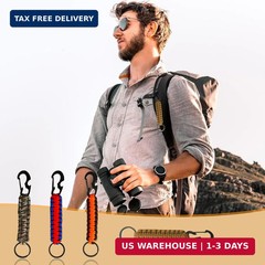 10 PCS Paracord Keychain with Carabiner Clips, Lanyard Paracord Keychain with Ca