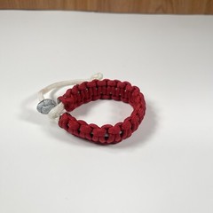 Handmade Braided Adjustable Paracord Bracelet in Red White New