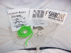 Fish Bone Knotless Rope Tie – Piranha – SEALED NEW IN PACKAGE fluorescent green