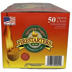 All Natural Fire Starters 50 Count Non Toxic Indoor Outdoor Weather Resistant US