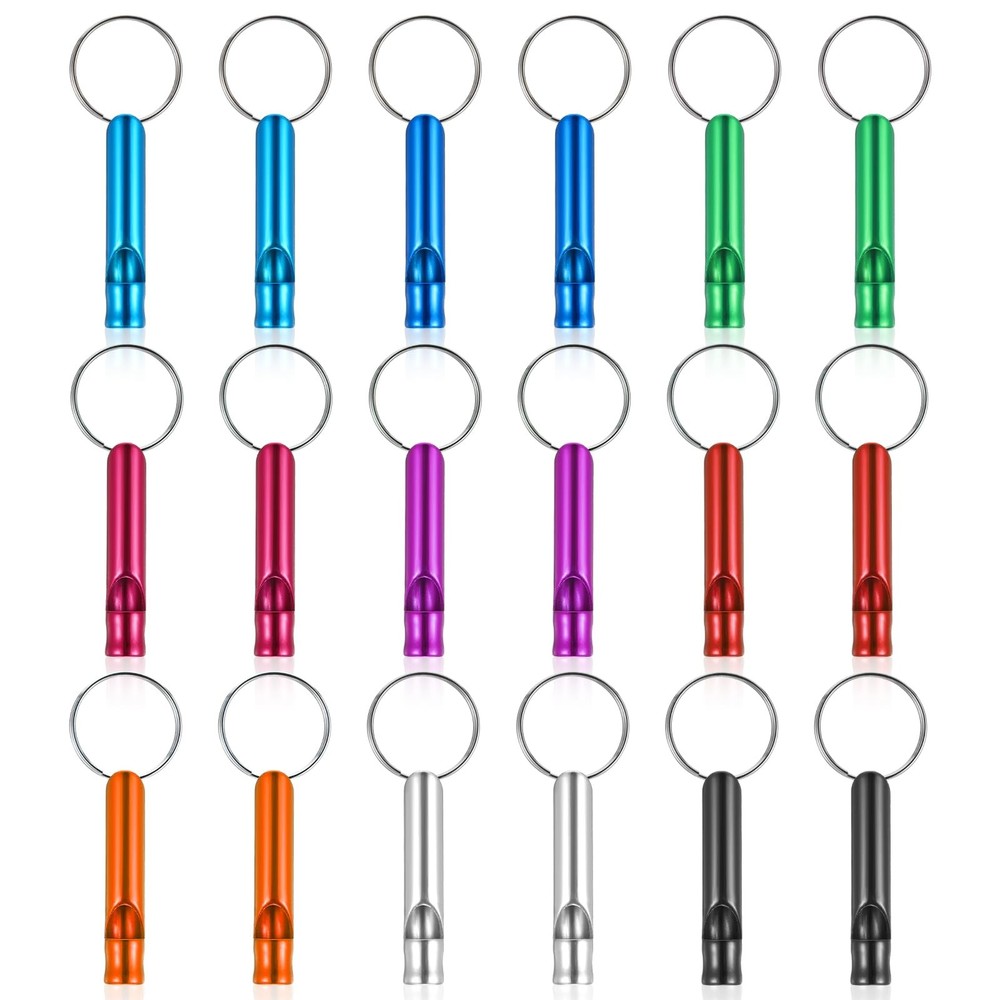 Prasacco 18 Pcs Emergency Whistle with Keychain, Survival…