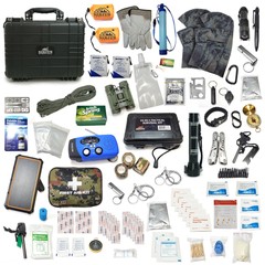Emergency Preparedness & Survival Kit for 2, Over 175 Pcs, Waterproof Hard Case