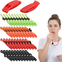 40 PCS Whistle Emergency Bulk, 120dB Super Loud Double Tube Safety Whistle with
