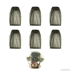 Mosquito Head Net 6 Pack Fine Mesh Face Mask Hat Cover Camping Hiking Fishing