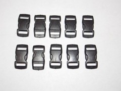10 – 3/8″ Side Release Contoured Plastic Buckles for Paracord Bracelets Black