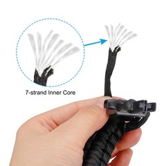 Survival Paracord Bracelet, 2 Pack Bracelet with U-shaped Buckle, Black
