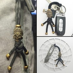 Paracord Knife Lanyard Brass Bead Hand Woven Tactical Lanyard Beads for Knife ED