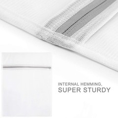 Muchfun 3Pcs Durable Fine Mesh Laundry Bags for Delicates 12 3 Medium, White