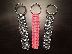 ONE (1) Paracord Keychain KEY FOB 550 Cord USA Custom Colors! TJPARACORD