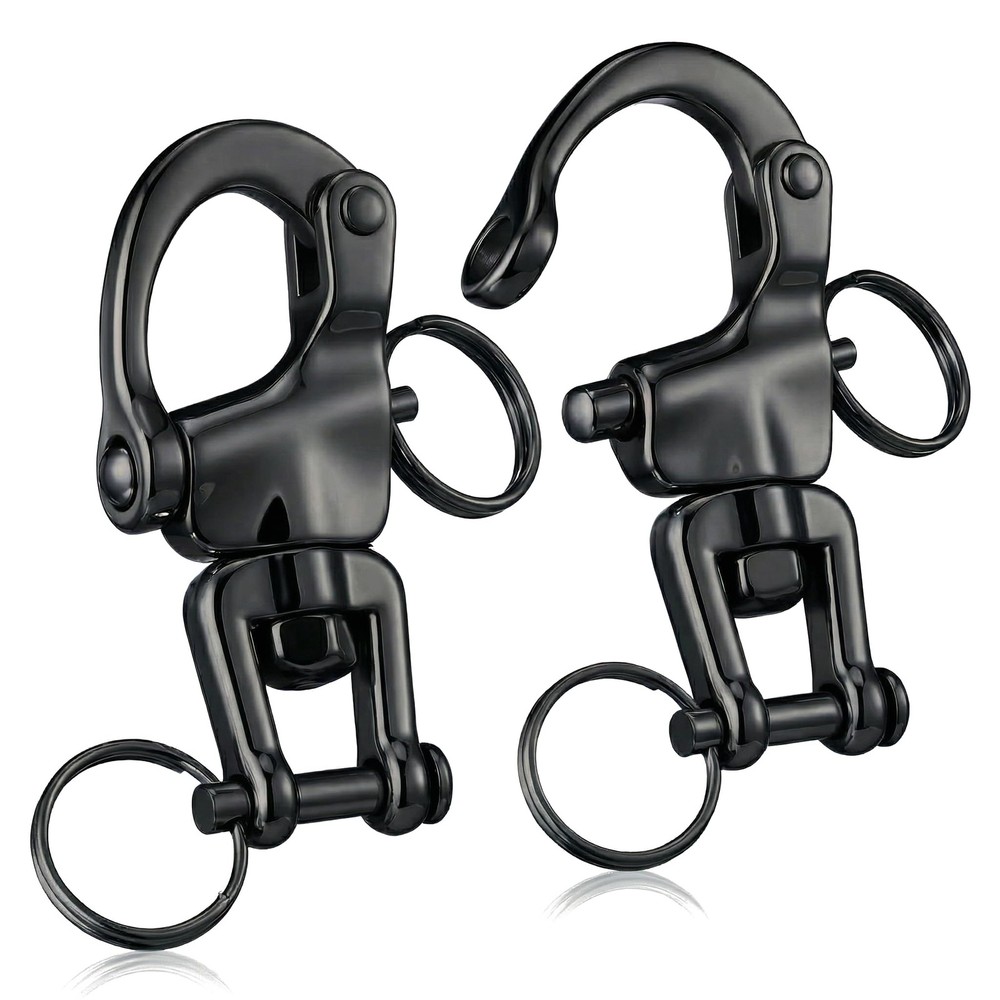 2 PCS 23/4 Inch 70mm Snap Shackle 316 Stainless Steel Swivel Eye Boat Rigging