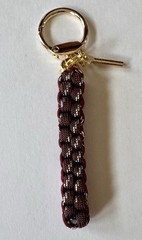 Paracord Braided Crown Sinnet Keychain Bag Charm W/ Clasp, Lock & Key Set Brown