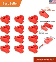Plastic Emergency Whistles with Comfortable Lanyard – 120dB Loudness